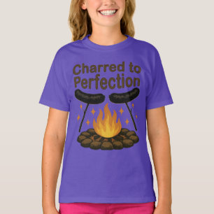 Charted to Perfection Funny Campfire Hot Dog T-Shirt