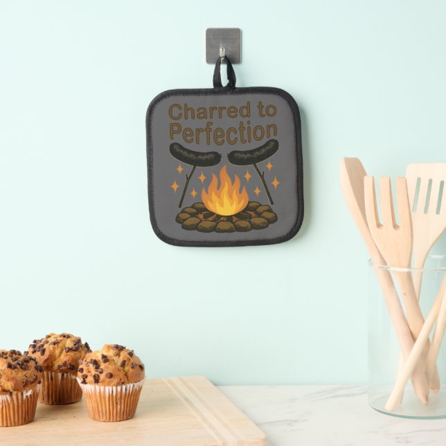 Charted to Perfection Funny Campfire Hot Dog Topflappen (Insitu (Hängend))