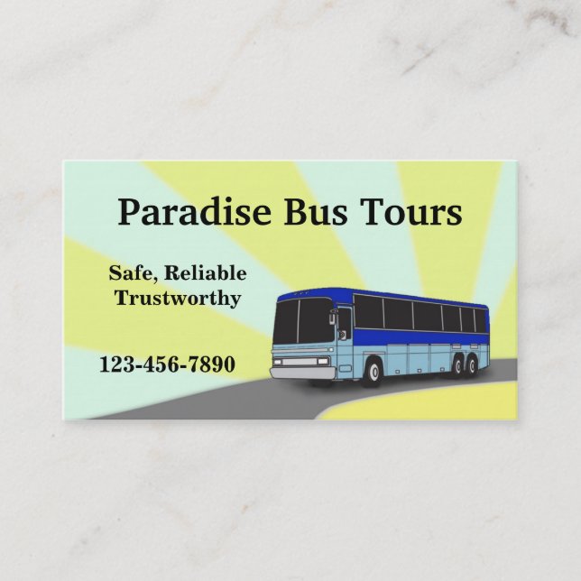Charter Bus Business Card Visitenkarte (Vorderseite)