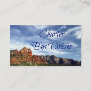 Charterbusfahrer Landschaftliche Wüste Hintergrund Visitenkarte