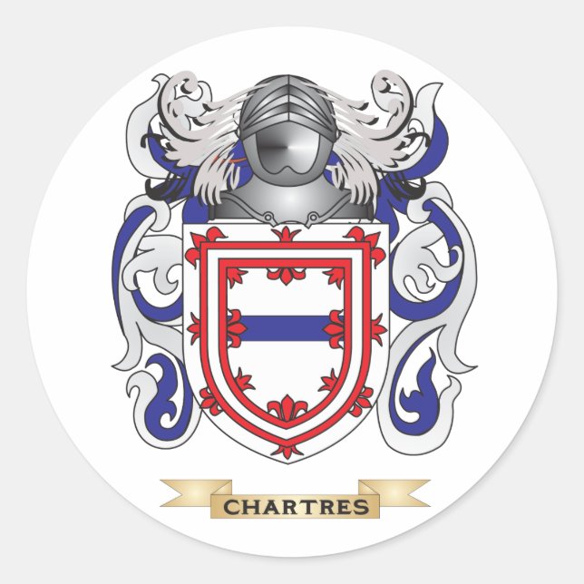 Chartres Coat of Arms Runder Aufkleber (Vorderseite)