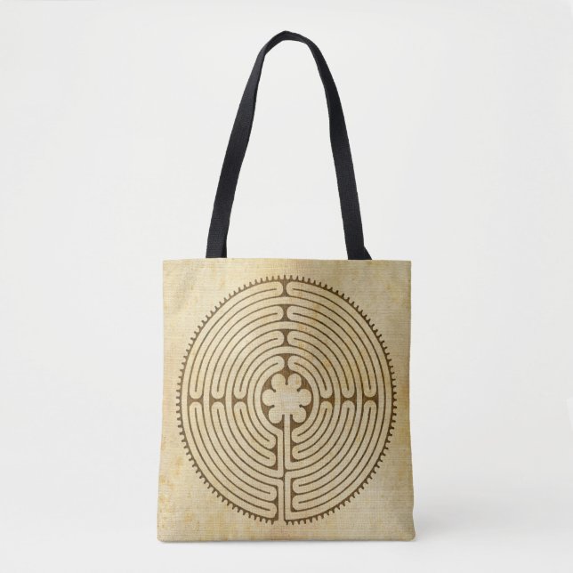 Chartres Labyrinth antiken Stil 1 + Ihre Ideen Tasche (Vorderseite)