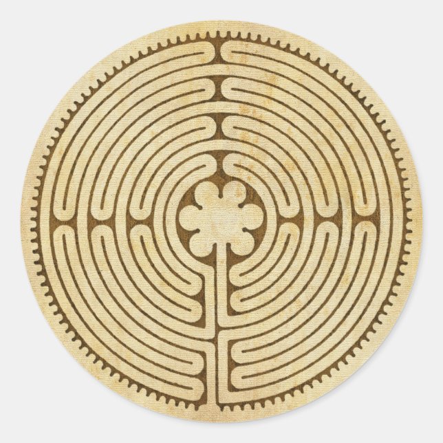 Chartres Labyrinth antiker Stil 1 + Ihre Ideen Runder Aufkleber (Vorderseite)