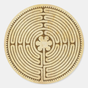 Chartres Labyrinth antiker Stil 1 + Ihre Ideen Runder Aufkleber