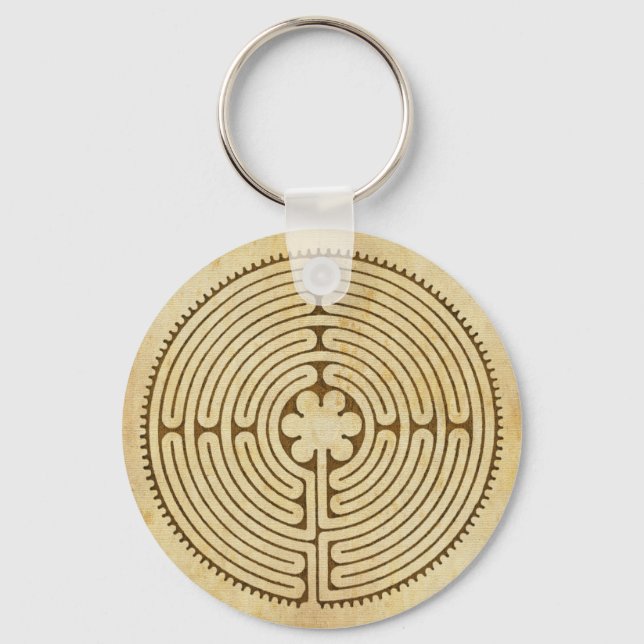 Chartres Labyrinth antiker Stil 1 + Ihre Ideen Schlüsselanhänger (Vorderseite)