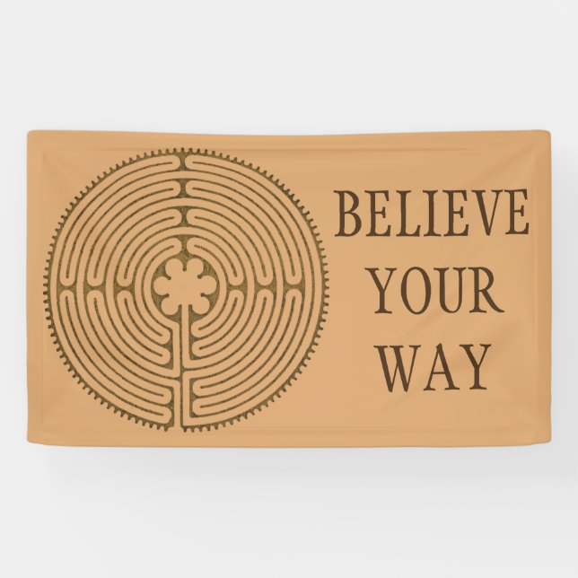 Chartres Labyrinth antiker Stil + Ihre Ideen Banner (Horizontal)