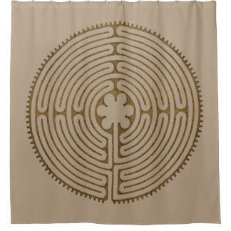 Chartres Labyrinth antiker Stil + Ihre Ideen Duschvorhang