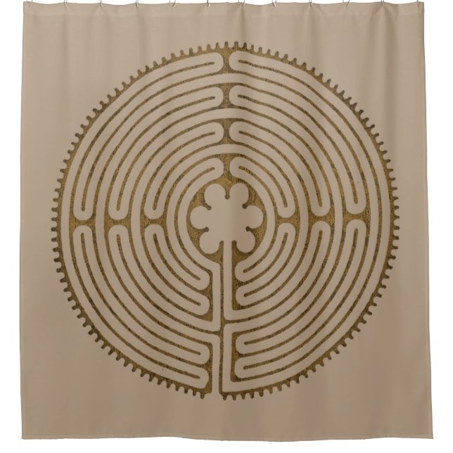 Chartres Labyrinth antiker Stil + Ihre Ideen Duschvorhang (Vorderseite)