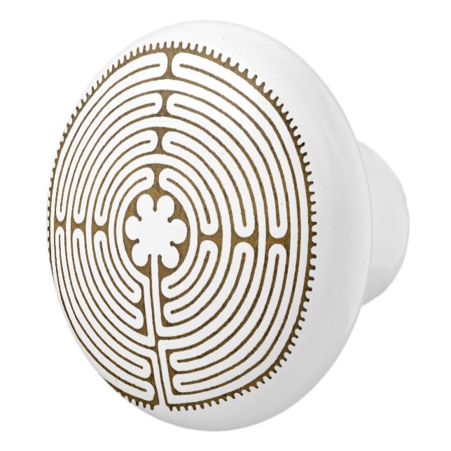 Chartres Labyrinth antiker Stil + Ihre Ideen Keramikknauf (Rechts)