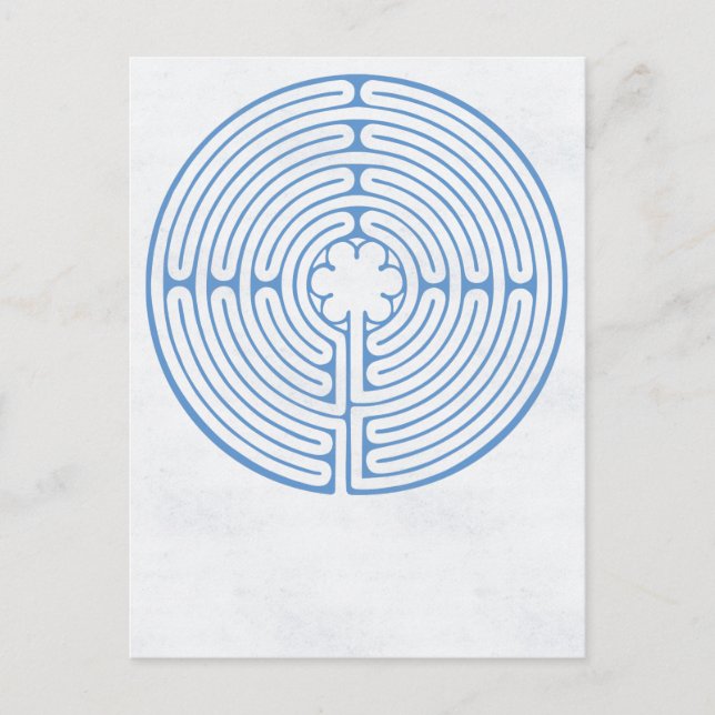 Chartres Labyrinth Blue Postkarte (Vorderseite)