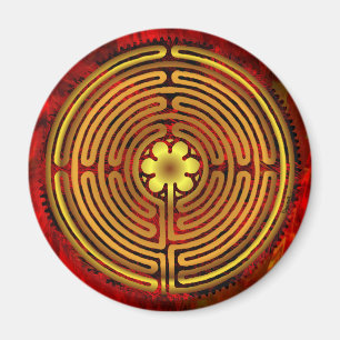 Chartres-Labyrinth-Feuer-Magnet Magnet