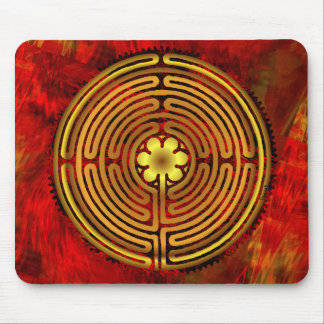 Chartres-Labyrinth-Feuer Mousepad