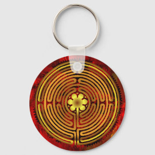 Chartres-Labyrinth-Feuer-Schlüsselanhänger Schlüsselanhänger