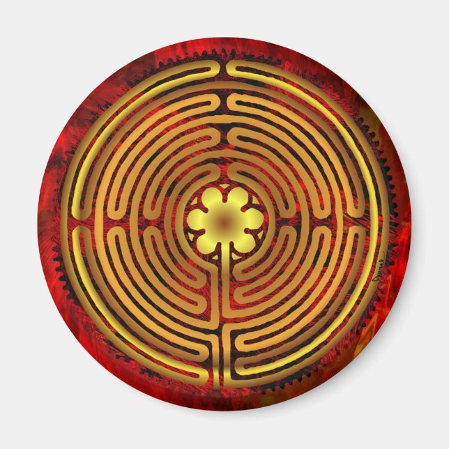 Chartres Labyrinth Fire Magnet (Vorne)