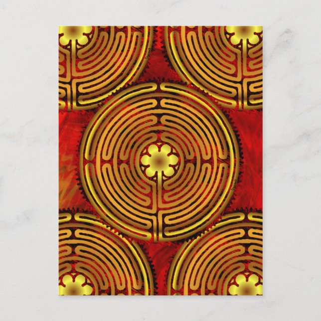 Chartres Labyrinth Fire Postcard Postkarte (Vorderseite)