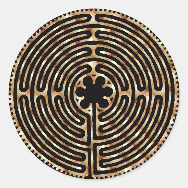 Chartres Labyrinth Pearl Dark Paths Sticker (Vorderseite)