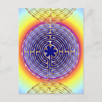Chartres Labyrinth Pearl Light Paths Postcard