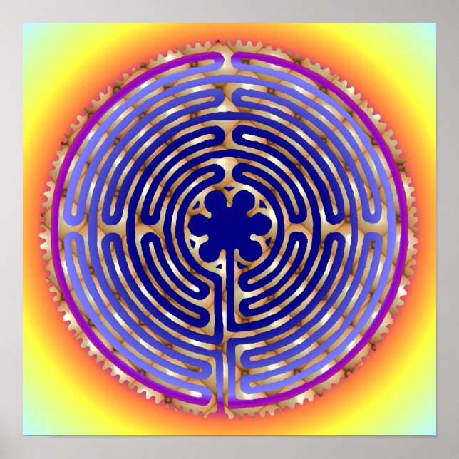 Chartres Labyrinth Pearl Light Paths Print Print Poster (Vorne)
