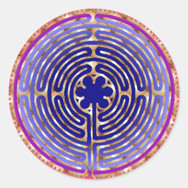 Chartres Labyrinth Pearl Light Paths Sticker (Vorderseite)