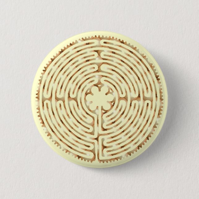 Chartres-Labyrinth-Perlen-Knopf Button (Vorderseite)