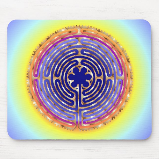 Chartres-Labyrinth-Perlen-Licht-Wege Mousepad (Vorne)