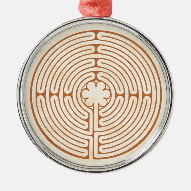 Chartres Labyrinth Silbernes Ornament (Vorne)