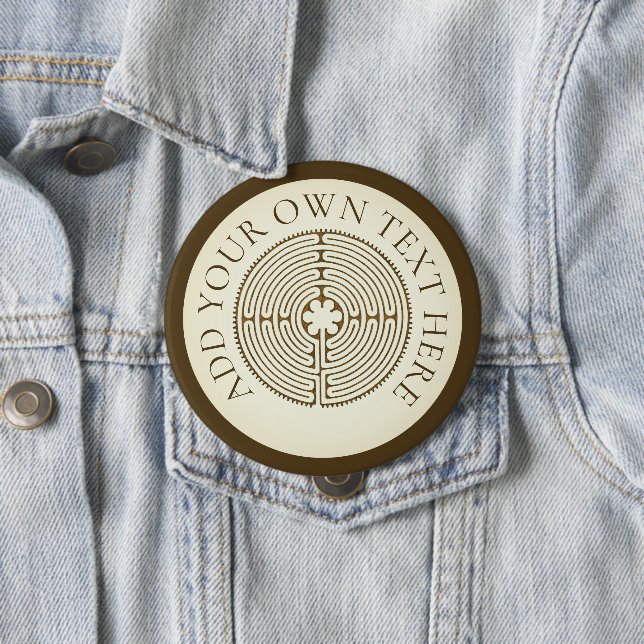 Chartres Labyrinth - Spirituelles Symbol Antique 1 Button (Beispiel)