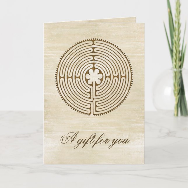 Chartres Labyrinth - Spirituelles Symbol Antique 1 Karte (Vorderseite)