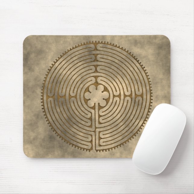 Chartres Labyrinth - Spirituelles Symbol Antique 1 Mousepad (Mit Mouse)