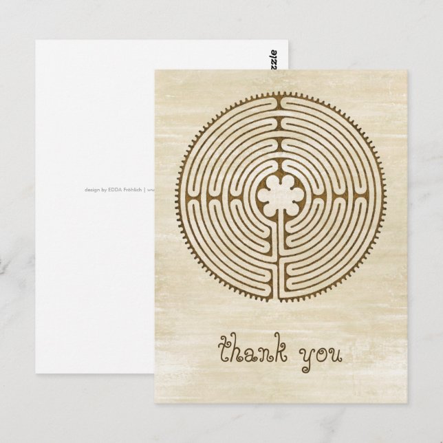 Chartres Labyrinth - Spirituelles Symbol Antique 1 Postkarte (Vorne/Hinten)