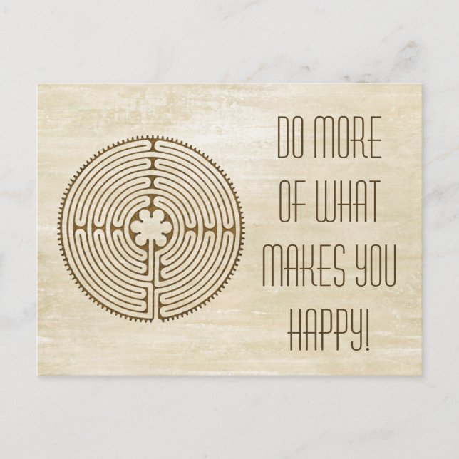 Chartres Labyrinth - Spirituelles Symbol Antique 1 Postkarte (Vorderseite)
