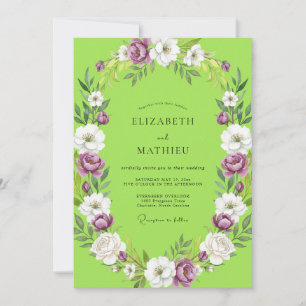 Chartreuse Amethyst Hochzeit Einladung