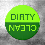 Chartreuse and Dark Green Dirty Clean Magnet<br><div class="desc">Ein einfaches halbes dunkelgrünes und halbes Chartreuse schmutzig gegen sauberes Geschirrspüler Magnet Design.</div>