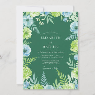 Chartreuse Azurblättrige Eukalyptus-Hochzeit Einladung