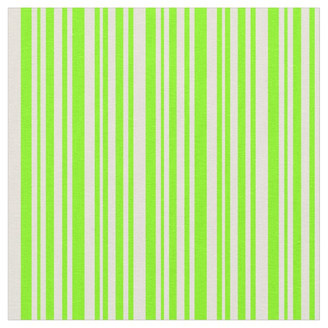 Chartreuse & Beige Lined Muster Stoff (Nahaufnahme)