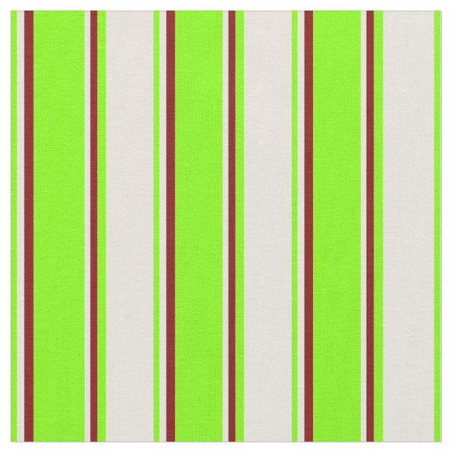Chartreuse, Beige und Maroon Streifen Stoff (Nahaufnahme)