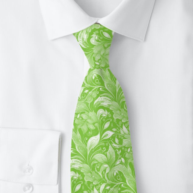 Chartreuse Botanischer Batik Krawatte (Von Creator hochgeladen)