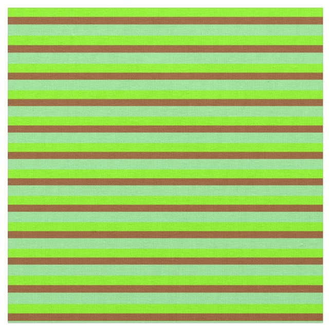 Chartreuse, Braun und hellgrüne Streifen Stoff (Nahaufnahme)