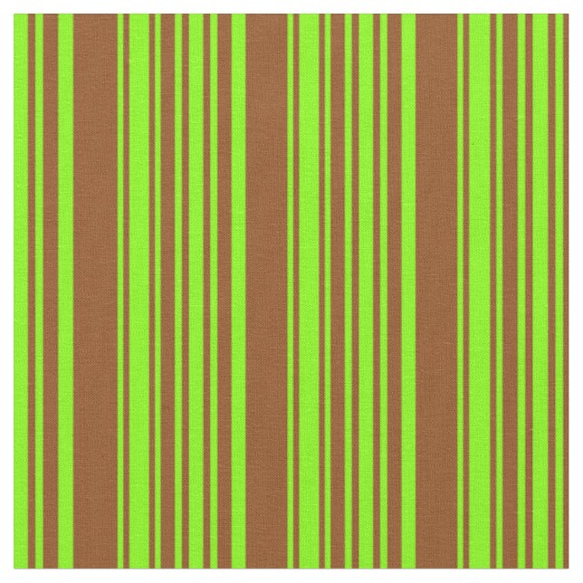 Chartreuse & braune, farbige Linse/Streifenmuster Stoff (Nahaufnahme)