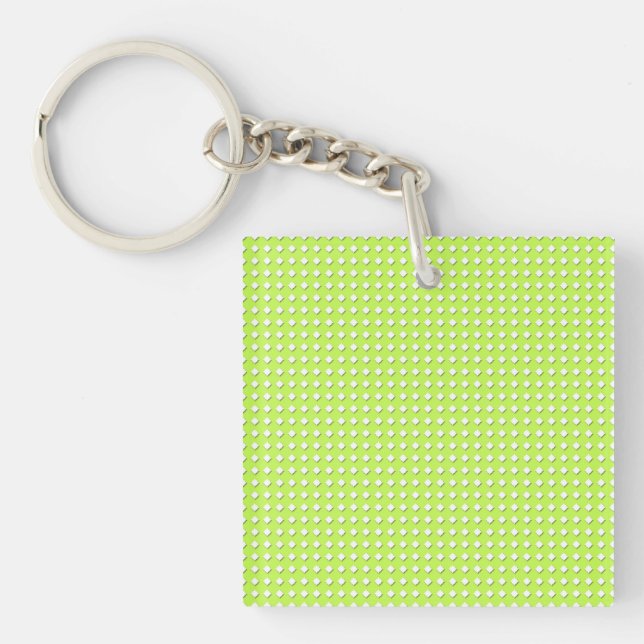 Chartreuse Bright Lime Green Pattern - Diamonds Schlüsselanhänger (Vorderseite)