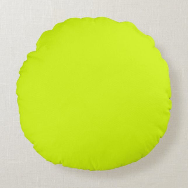  Chartreuse Gelb (feste Farbe)  Rundes Kissen (Vorderseite)