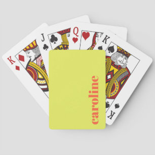 Chartreuse Gelb Fette Orange Personalisierter Name Spielkarten