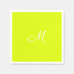 Chartreuse gelb - mit Monogramm Serviette