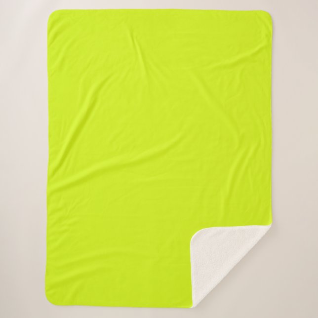 Chartreuse Gelbe Farbe Sherpadecke (Vorderseite)