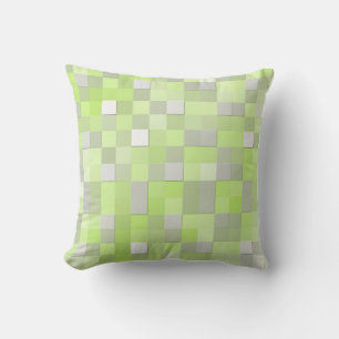 Chartreuse-gelbes Mosaikmuster Kissen