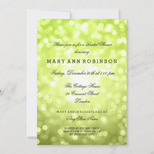 Chartreuse Glitzer Lights Elegantes Brautparty Einladung