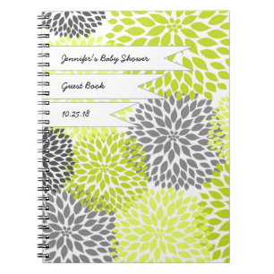 Chartreuse Grau des Baby-Brautparty-Gast-Buches Notizblock