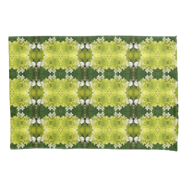 Chartreuse Green Abstrakt Hydrangea Blooms Muster Kissenbezug (Vorderseite)