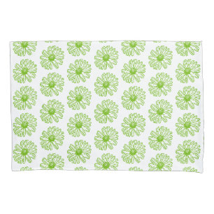 Chartreuse Green Daisy Print, Hippie Blume Print Kissenbezug