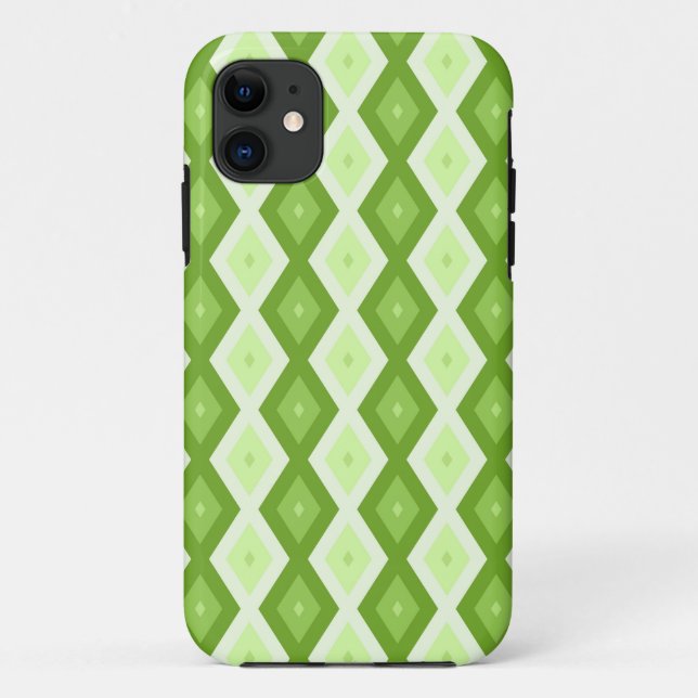 Chartreuse green diamond pattern Case-Mate iPhone hülle (Rückseite)